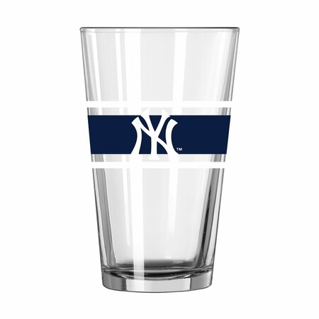 LOGO BRANDS New York Yankees 16oz Stripe Pint Glass 520-G16P-16
